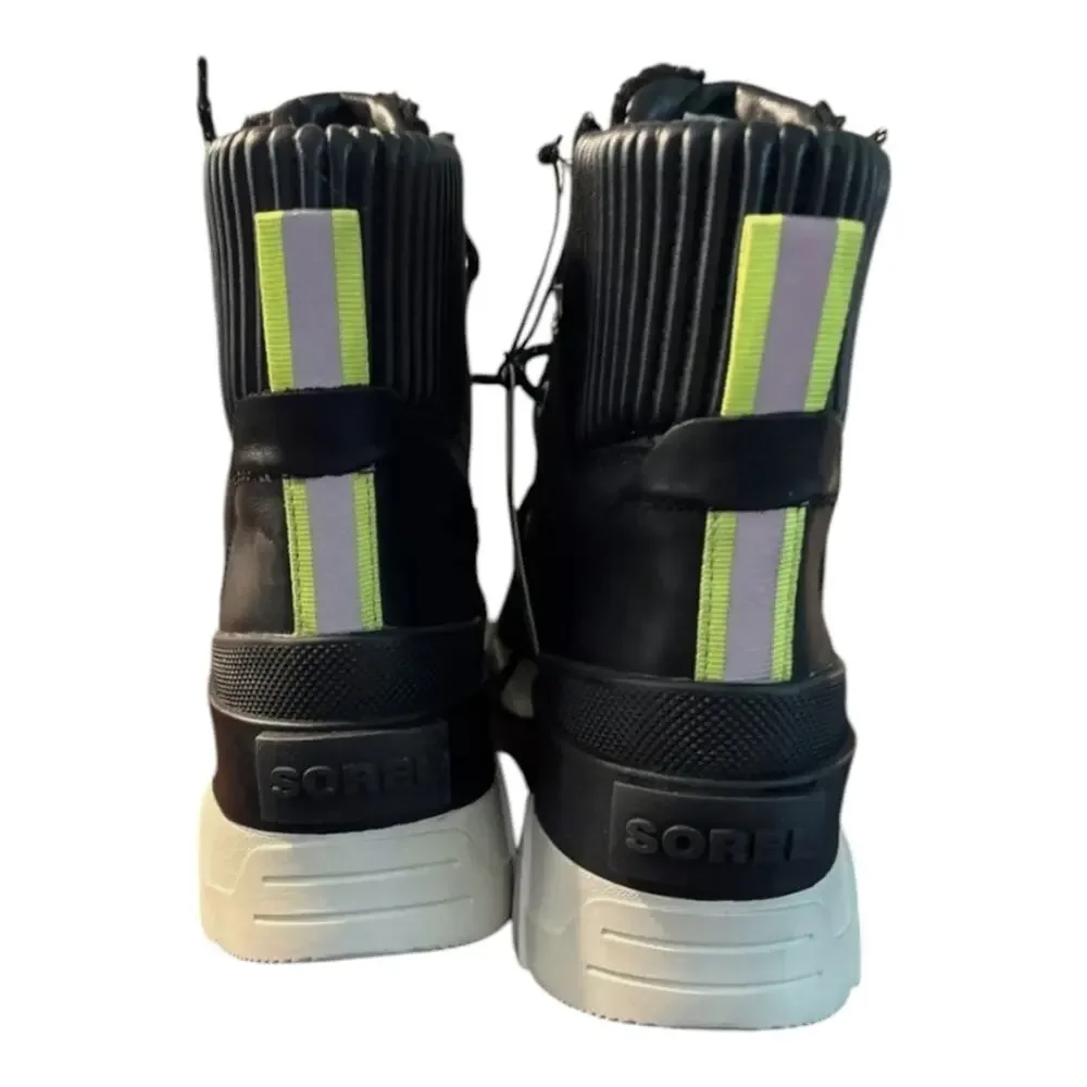 Sorel‎ Brex Cozy Lace Waterproof Boot - Black Sea Salt - Women's US Size 8.5 New